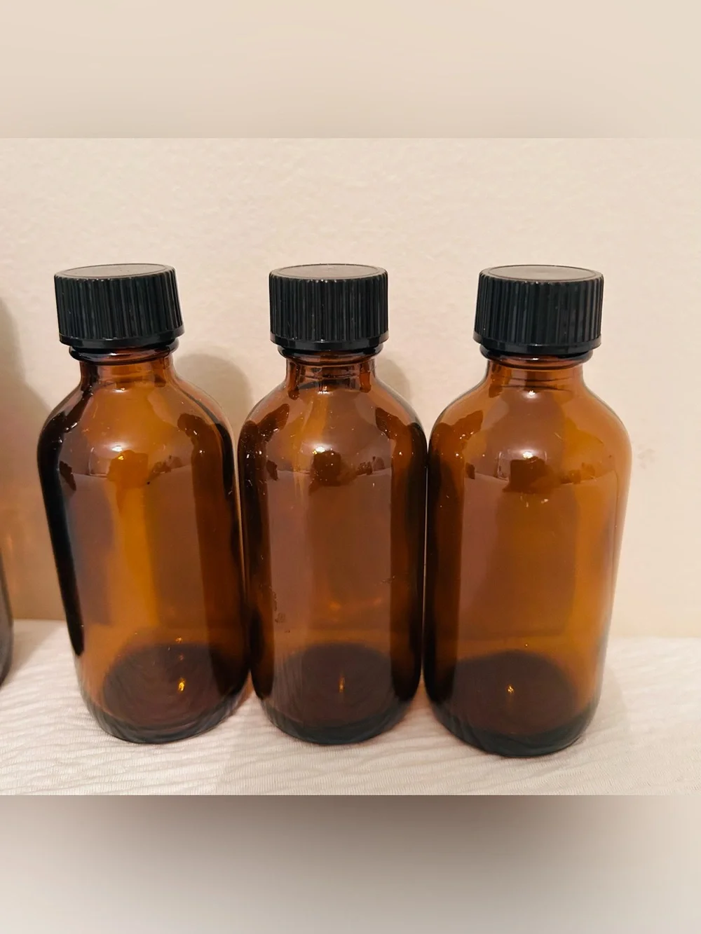 Lot Amber Glass Skincare Bottles w/ Leakproof Caps- 4 sizes (16 Total)